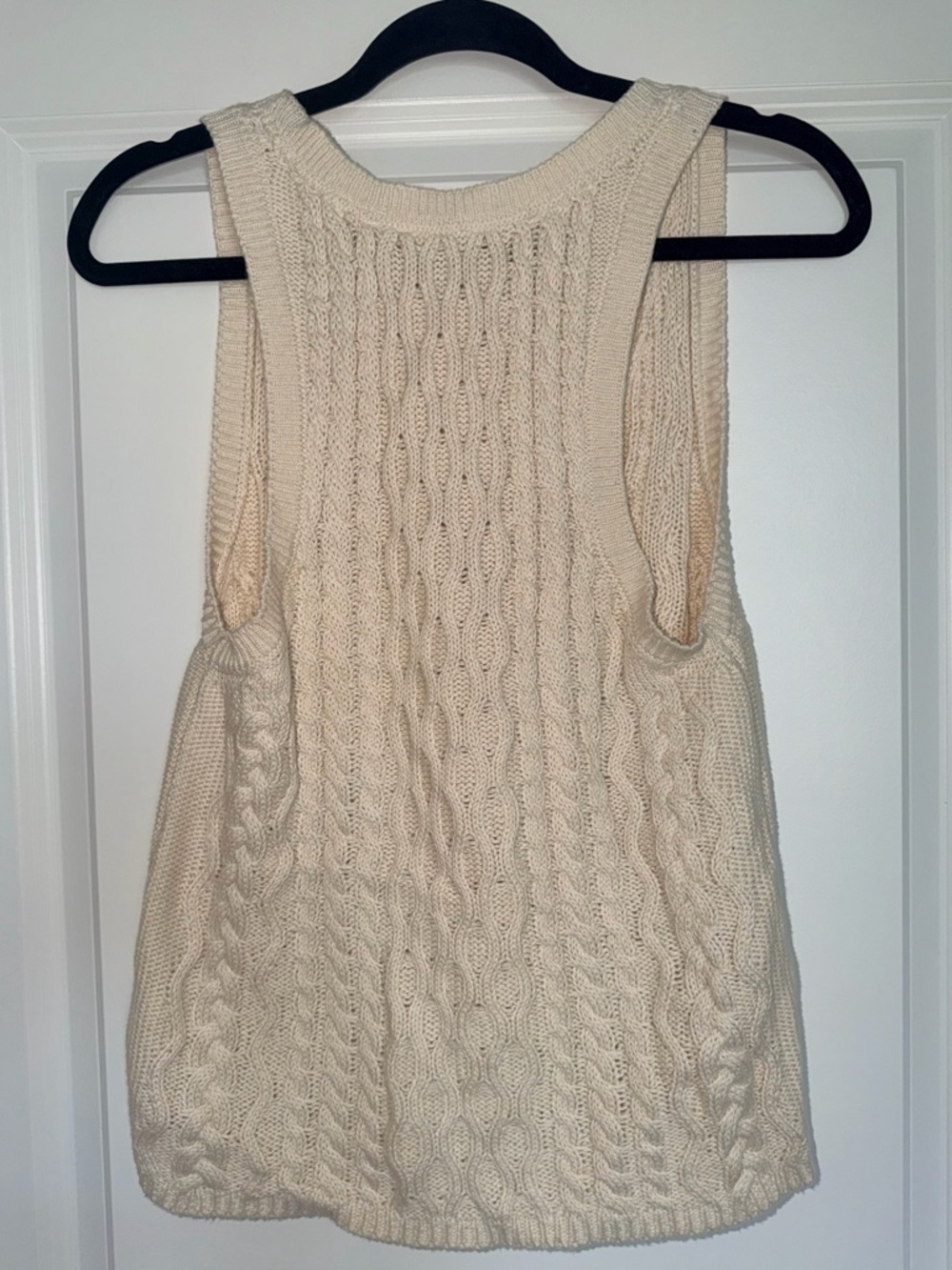 DYLAN Women’s Cable Knit V-Neck Ivory Tank Top size Medium - Picture 4 of 7